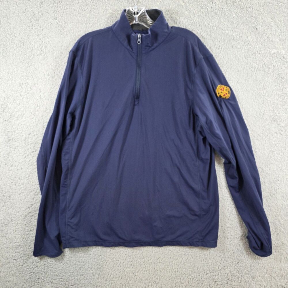 Greyson Men’s Blue Quarter Zip Pullover Blue Golf St Andrews Country Club Size L